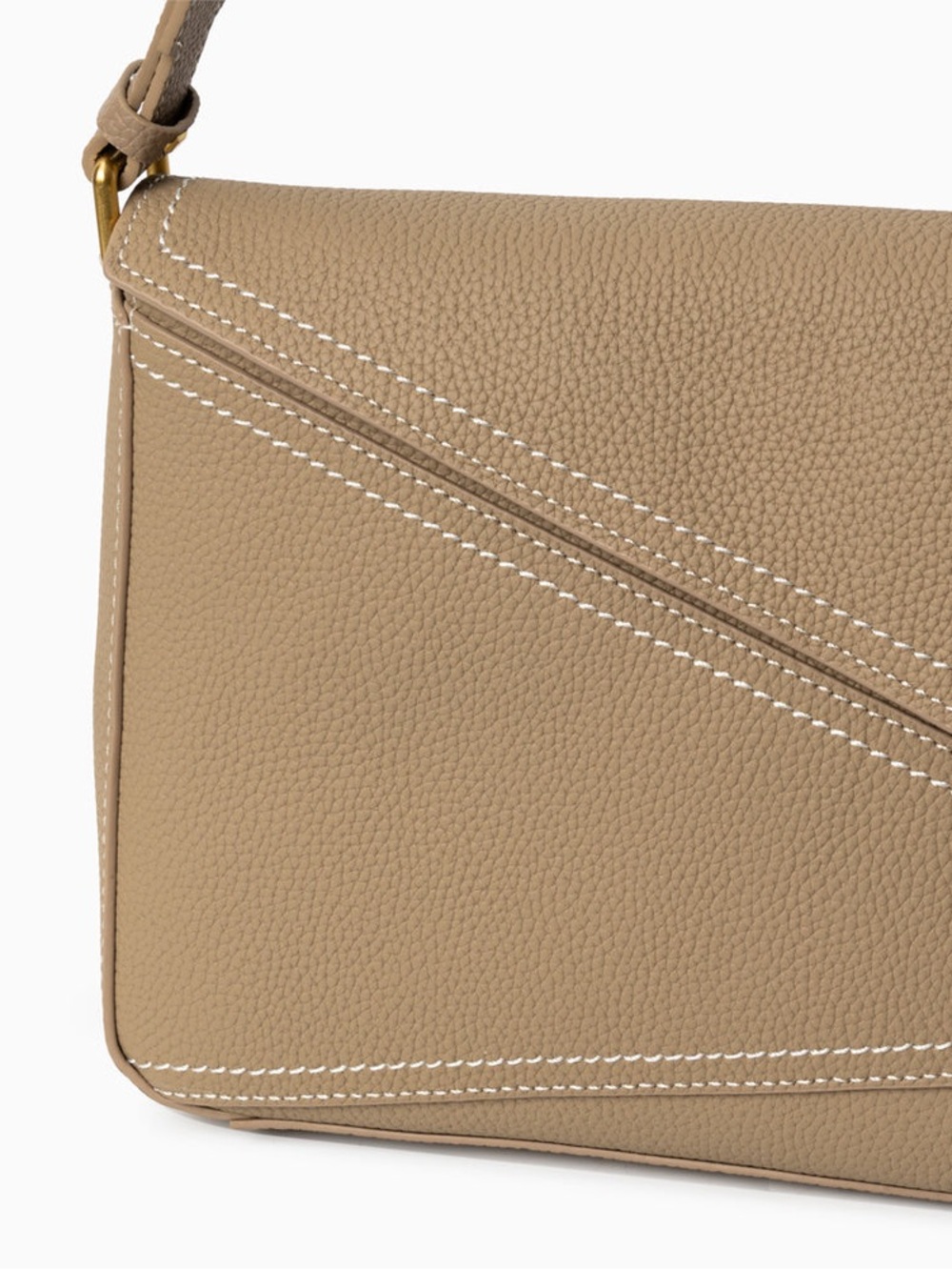 Taupe Leather Top-Handle Women's Bag - Picture 2 of 9